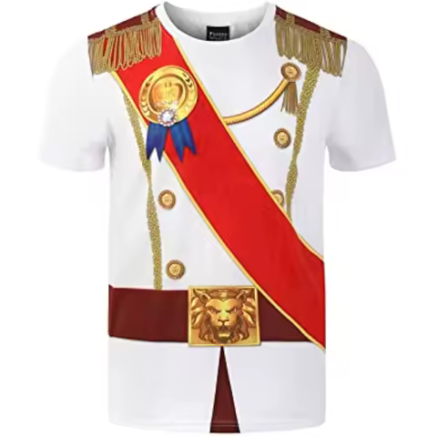 Funny World Men's Prince Costume Royal Charming Halloween T-Shirts