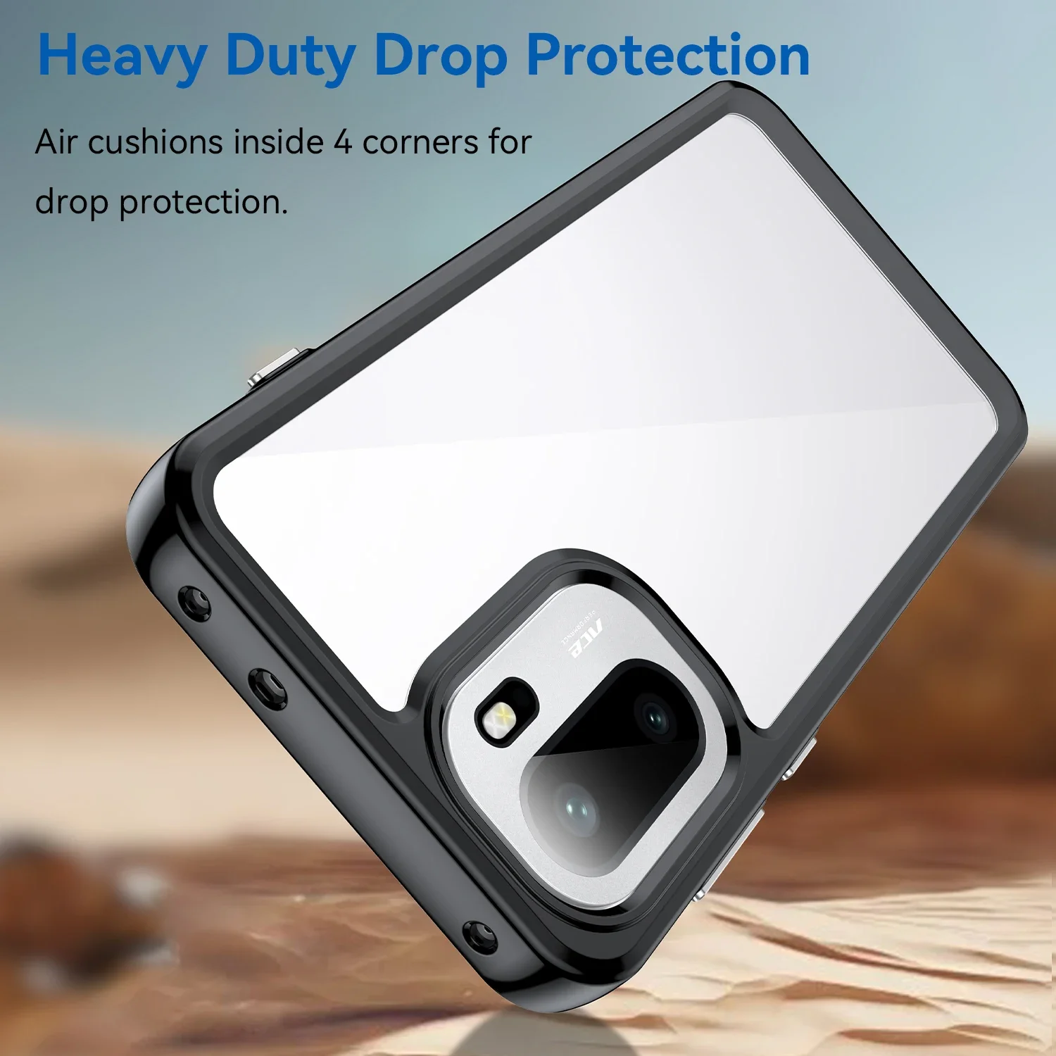 ممتص الصدمات من السيليكون المقاوم للصدمات لهاتف Oneplus ACE 6 مع ممتص الصدمات لغطاء الكمبيوتر الصلب الشفاف لهاتف Oneplus 15R 1+15R #2