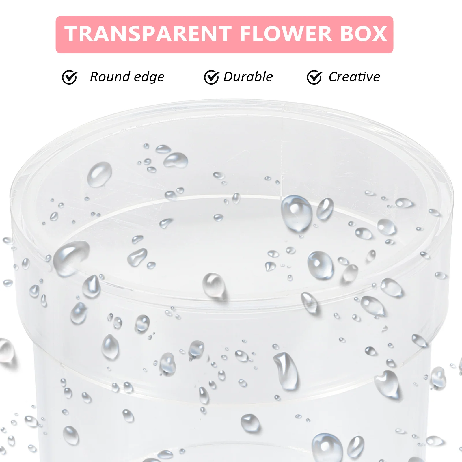 

1pc Acrylic Fresh Transparent Flower Box Flower Storage Holder Transparent Rose Water Preserver Wedding Decorative Gift Box