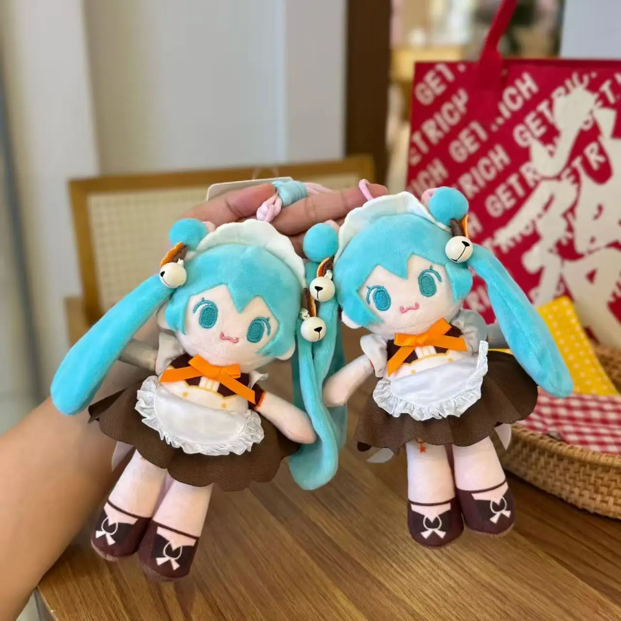 Hatsune Miku Hair Girl Plush Pendant Anime Figure Stuffed Doll Keychain Soft Fluffy Bag Charm Backpack Hanging Decor Gift