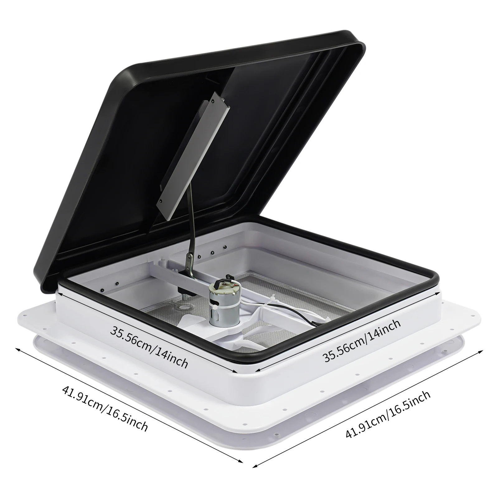 فتحة السقف قافلة سقف هود نافذة السقف كوة تنفيس للقافلة أو RV 42x42 سم مع شاشة الخصوصية للقافلة/الشاحنة/شاحنة