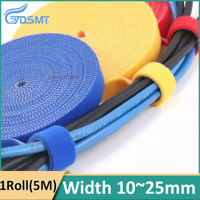 Self adhesive Cable Ties Multi-color Nylon Home Network Cable Wire management straps Width 10/15/20/25mm