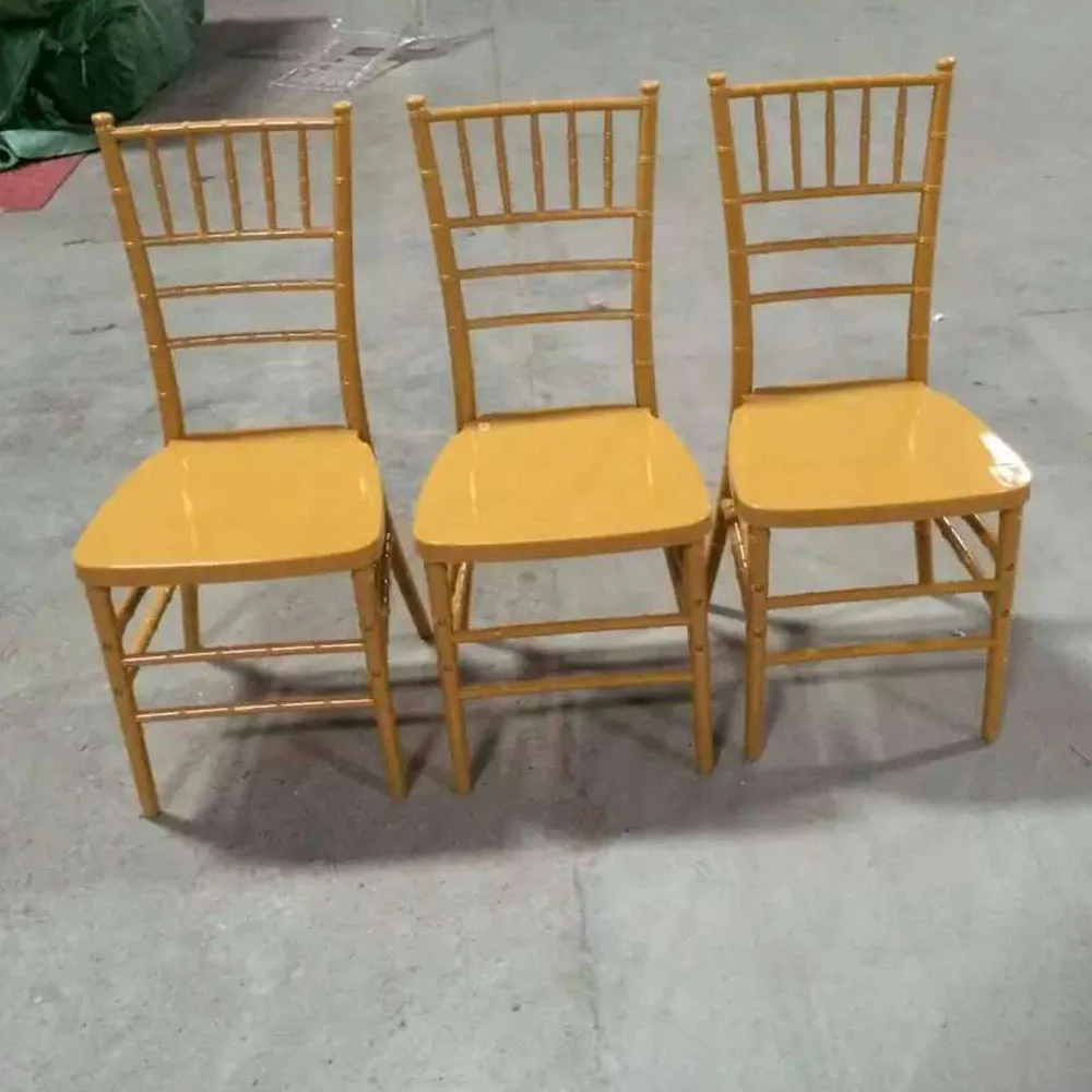 

High Quality Gold High Back Tiffany Plastic Chair Banquet White Leather Hotel Event Wedding Chair