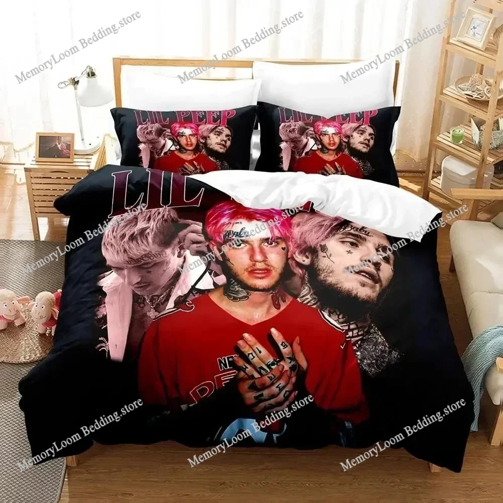 

Singer Style Trendy Rapper Lil Peep Bedding Set Twin/Full/Queen Size Duvet Cover Pillowcase Soft Bedroom Set Home Luxury Gift