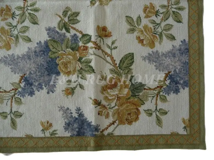 Free Shipping 4'x6' Needlepoint Rugs, Handmade carpet 100% New Zealand Wool Floral design