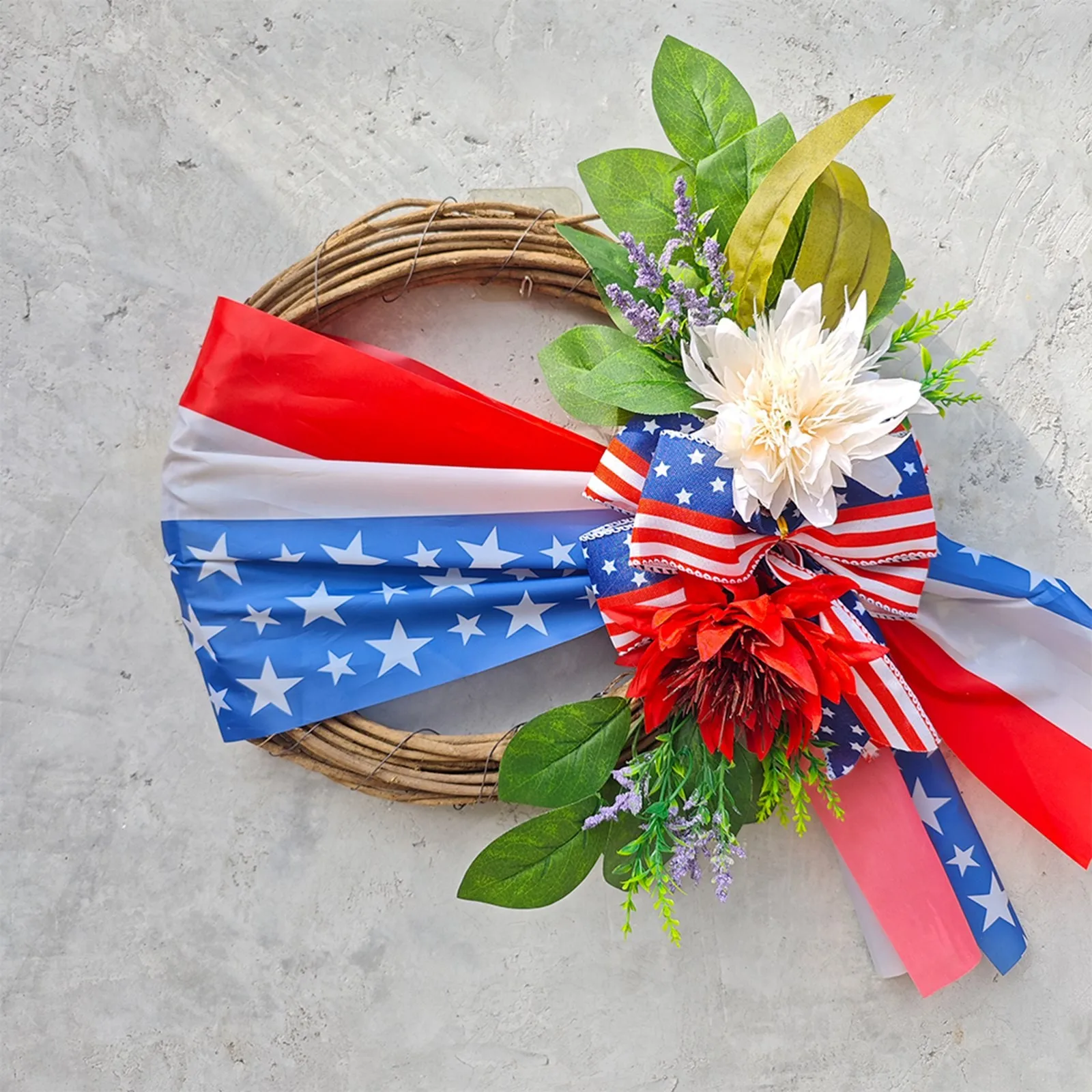 

Independence Day Wreath American Flag Wreaths Memorial Day Star Wreath Festival Usa 4th July Decorations For Outside Front Door