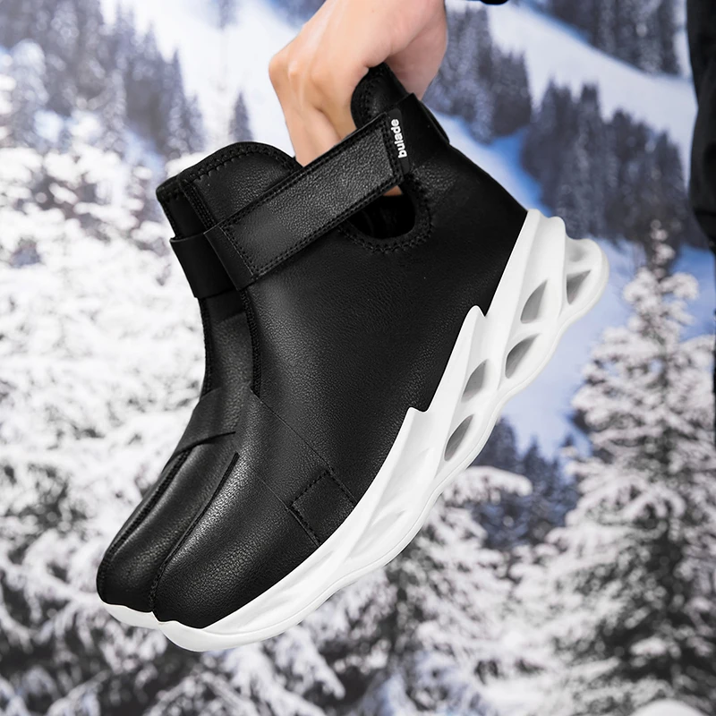 

Winter Snow Boots Men Shoes Keep Warm Anti-slip Casual Soft Comfortable High-top Boots Men Plush Outdoor Flat Ankle Boots Men