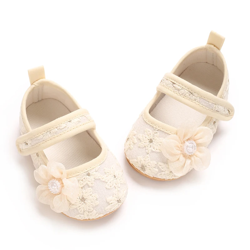 Nette Blume Baby Mädchen Prinzessin Schuhe 0-1 Jahre Alt Casual Anti Slip Bogen Frühling Herbst Weiche Sohle Für junge Kinder Ersten Spaziergang