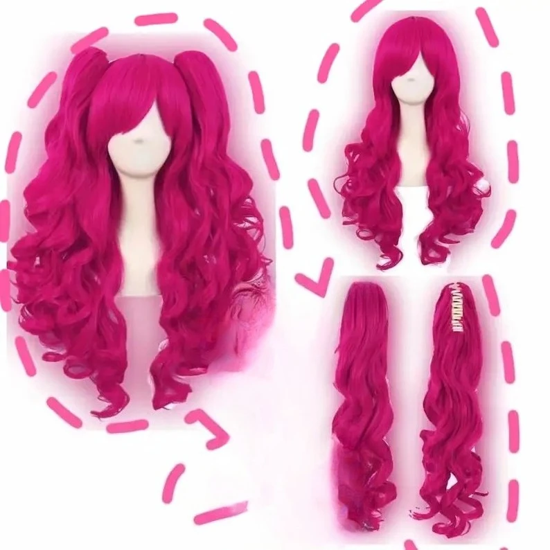 Descendants 5 Wicked Wonderland Pink Cosplay Wig Adult Kids Princess Wigs Birthday Party Halloween Synthetic Wig