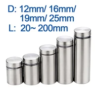 Sujetadores de vidrio de 4/ 6 piezas, separadores de publicidad acrílica de acero inoxidable de 12mm, pasador de clavos, tornillos de fijación de cartelera, Hardware