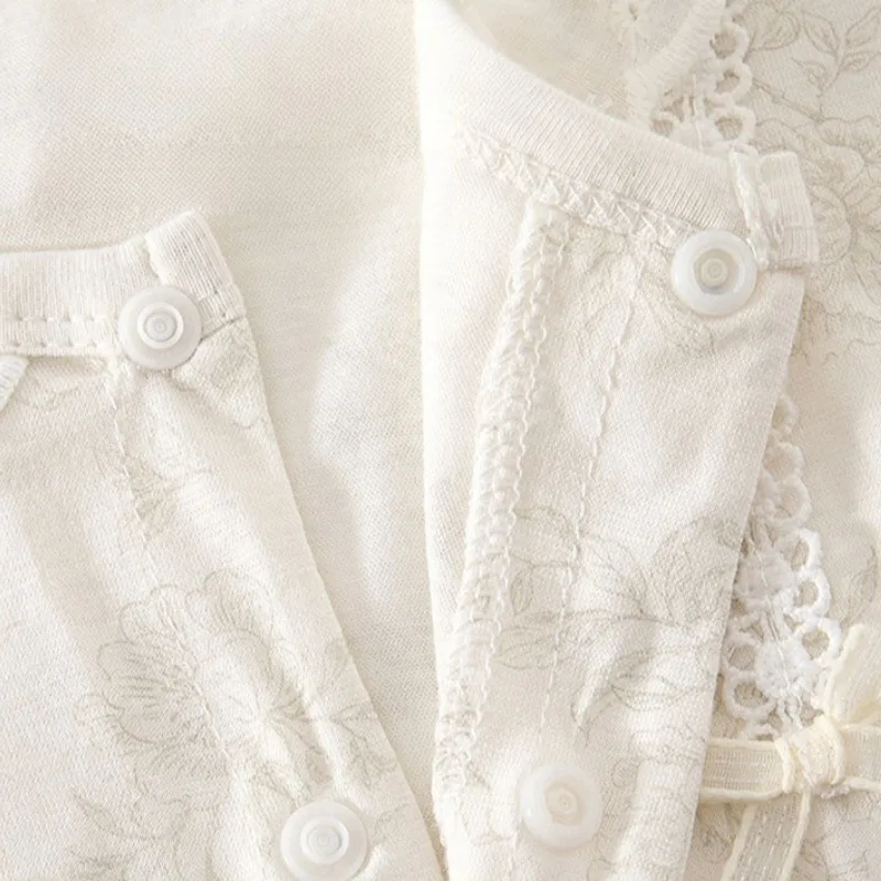 Neu eingetroffen: 0-18 Monate Baby Mädchen Prinzessinnen-Strampler, Neugeborenen Frühling Sommer Reiner Baumwoll-Strampler, Atmungsaktiver Strick-Einteiler für Säuglinge – Detail 9