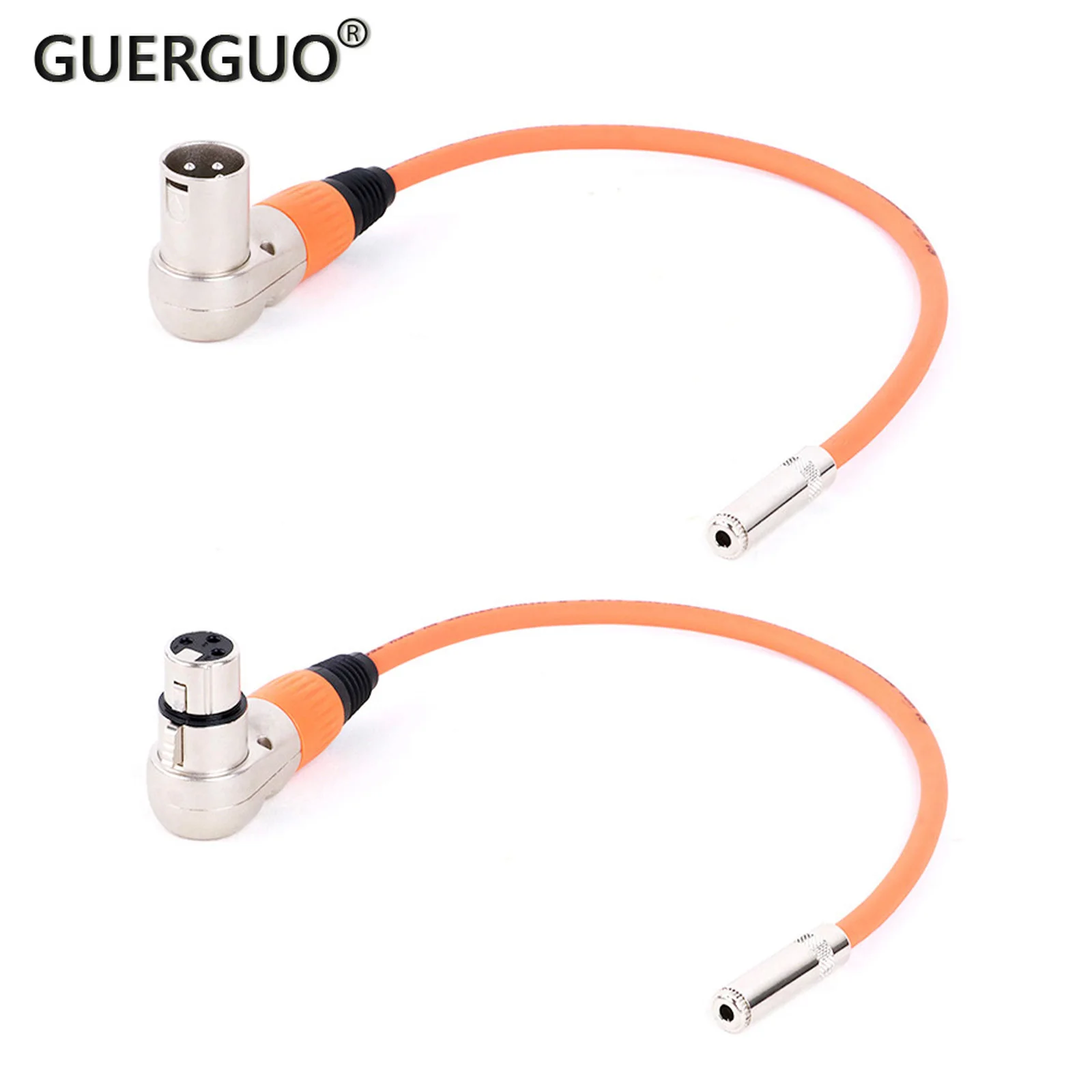 1PCS GuerGuo 3.5mm Stereo Female Jack to 3PIN XLR Female/Male Connector Right Angle Cable For Guitar Microphones Etc 0.3M-30M