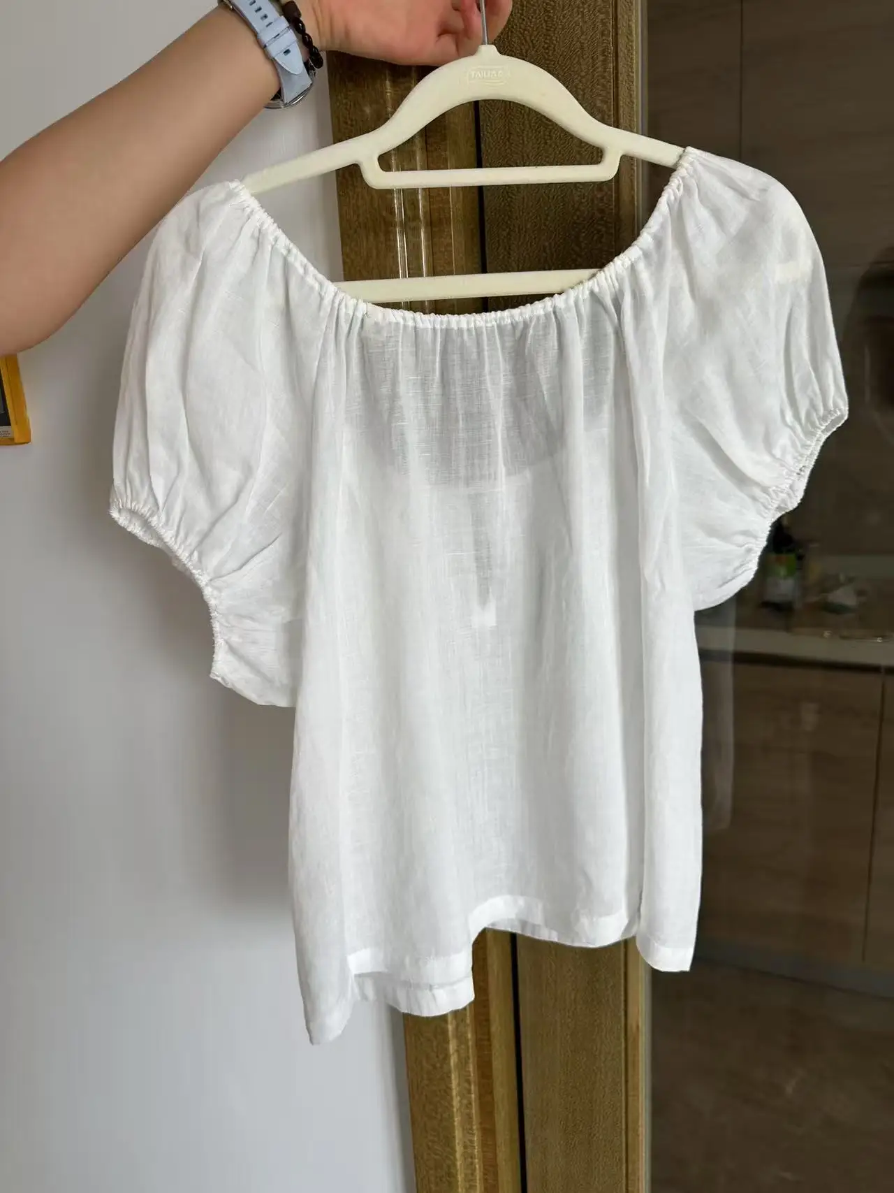 

White Short Sleeve Blouse Tops 2025 New Design