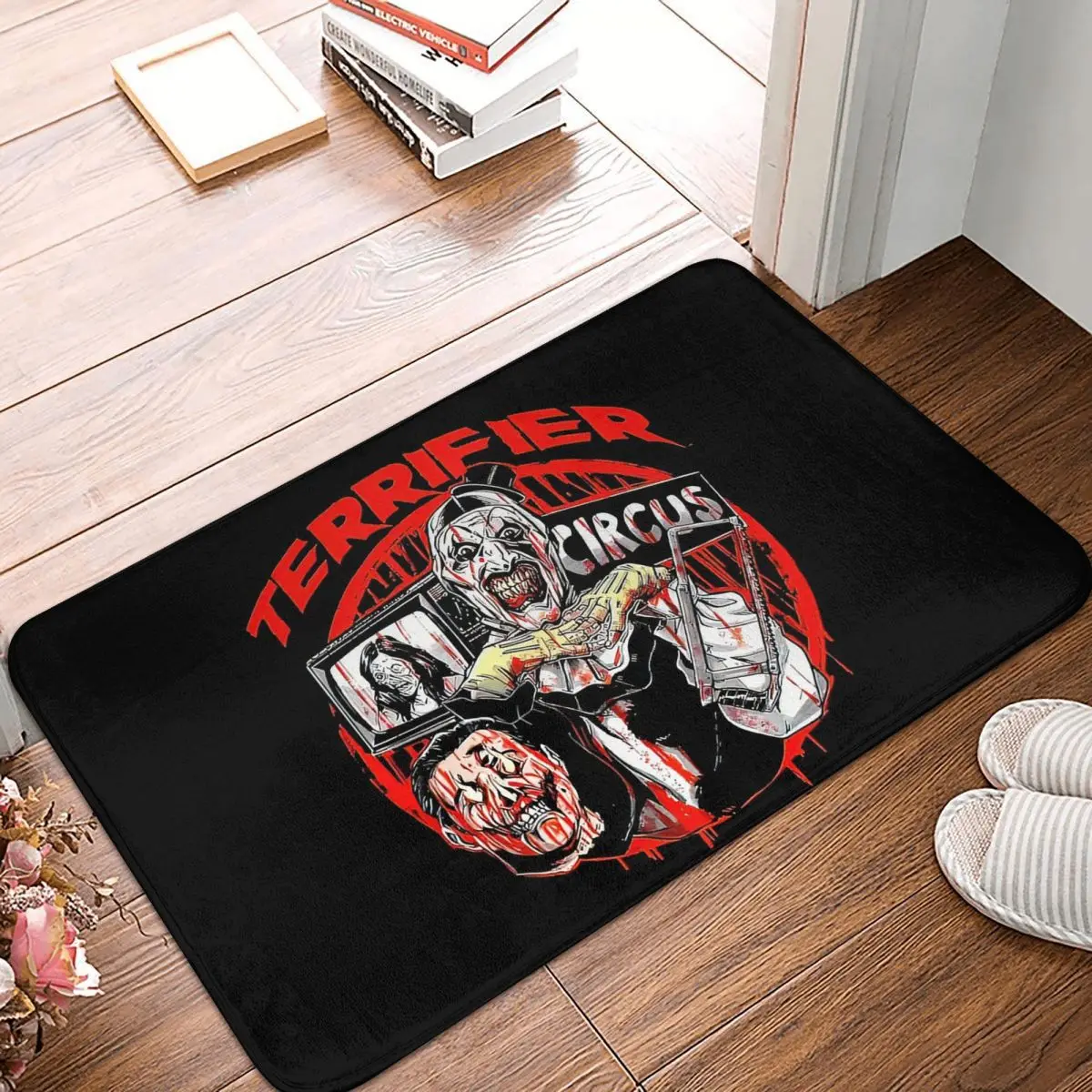 

Нескользящий коврик для двери Terrifier Circus Art, напольный коврик, моющийся ковер для кухни, входа, дома, балкона, коврики для ног