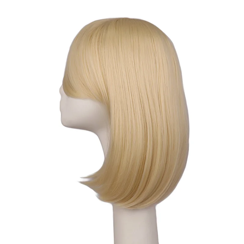 14 inch korte rode pruiken vrouwen korte rechte bob met pony natuurlijke schattige synthetische rechte pruiken voor dagelijks feest Halloween cosplay