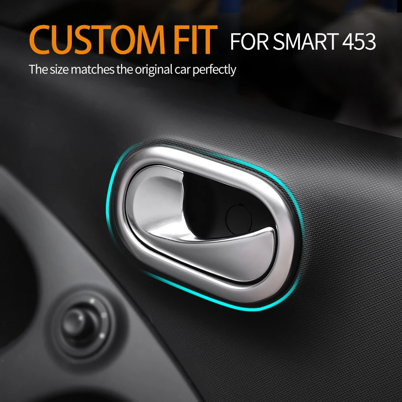 Car Door Handle Cover Trim Stainless Steel Interior Mouldings Stickers For Smart 453 Fortwo Forfour Car Styling Decoration