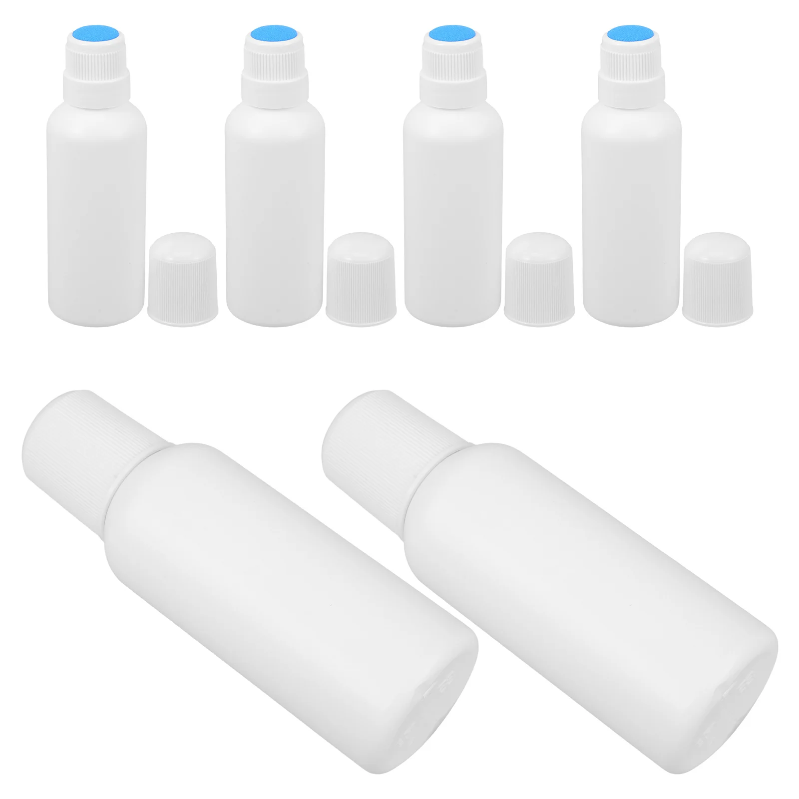 

6 Pcs Liniment Bottle Refillable Small Bottles for Liniments Empty Sponge Applicator Medicine Liquid White Head Travel