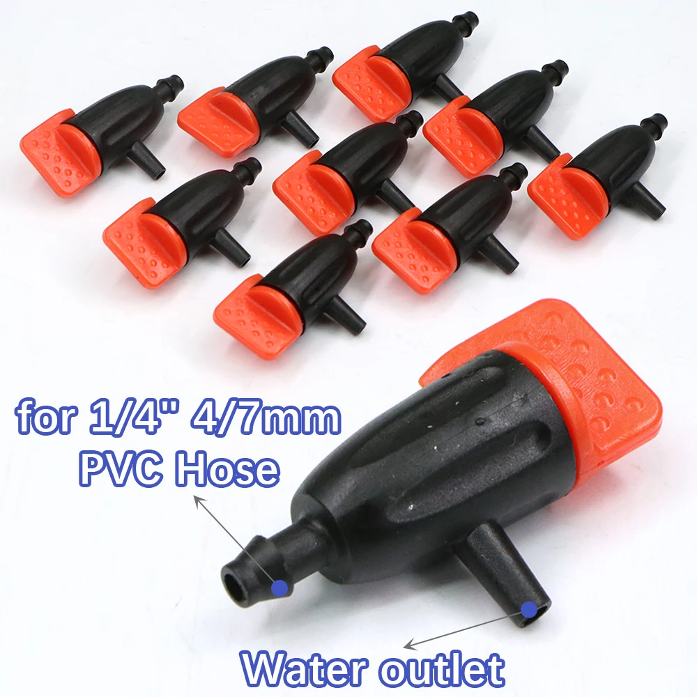 

30PCS 1/4" 4/7mm Adjustable Dripper Micro Drip Irrigation Garden Watering System Coupler Joint for Lawn Greenhouse Bonsai Potted