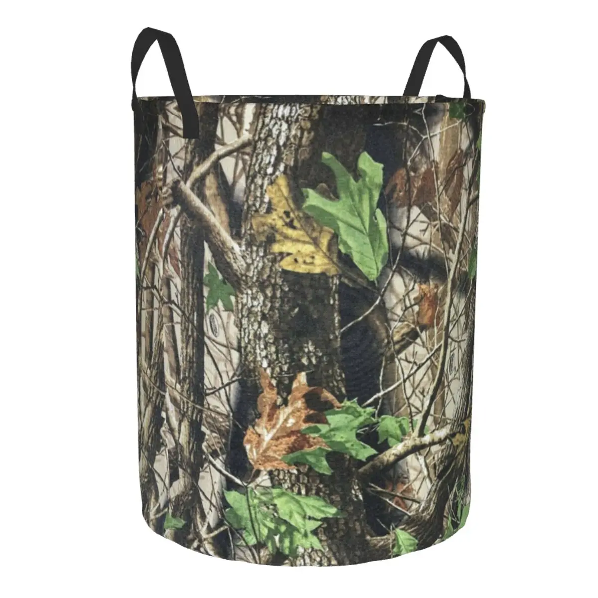 Custom Real Tree Camouflage Camo Pattern Laundry Basket Foldable Large Clothing Storage Bin Baby Hamper