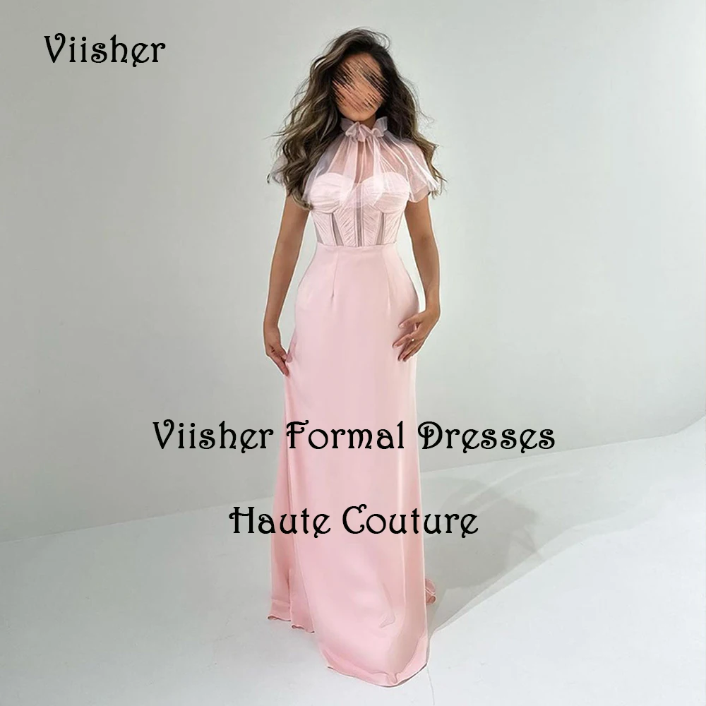 

Pink Mermaid Evening Dresses for Women Arabian Dubai Wedding Party Dress Floor Length Formal Prom Gowns 2024