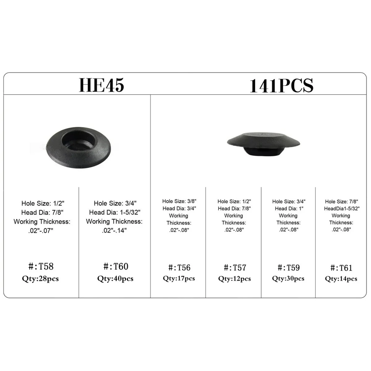 

141Pcs Car Rubber Grommet Plugs Assorted Sizes Durable Auto Wire Hole Protectors Car Rubber Plug Grommet Plugs