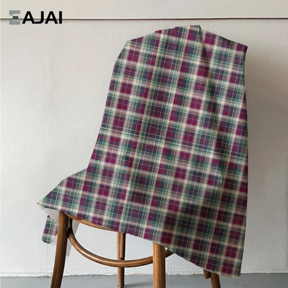 

Eajai Cotton Fabric Plaid Multicolor Soft Pure Cotton Fabric for Sewing DIY Dress Shirt Clothing Materia