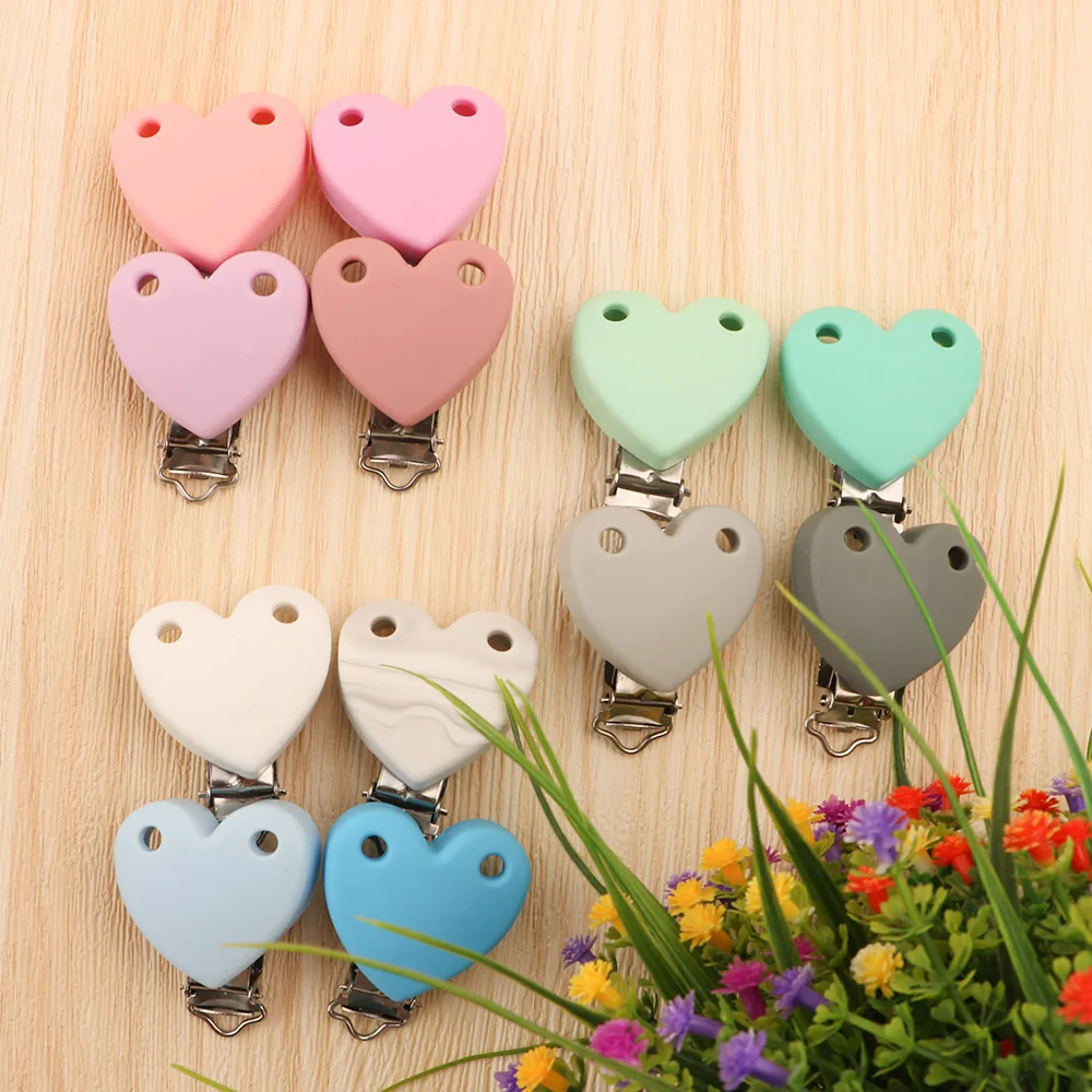 Kovict 3pc NEW Silicone Heart Clip  Beads Food Grade Clamps For Accessories DIY  Necklace Bracelet