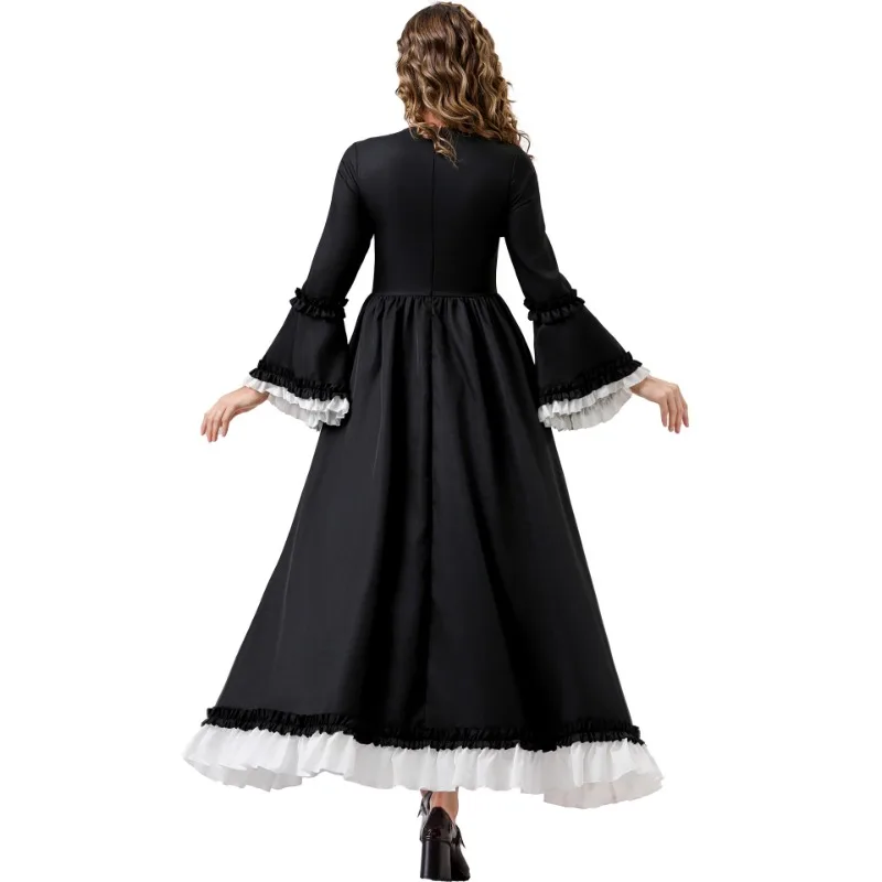 هالوين المرأة القوطية الملكة زي لوليتا فستان تأثيري الزي الأنيق مهرجان أنيمي الملكي حفلة مرحلة الأداء ثوب