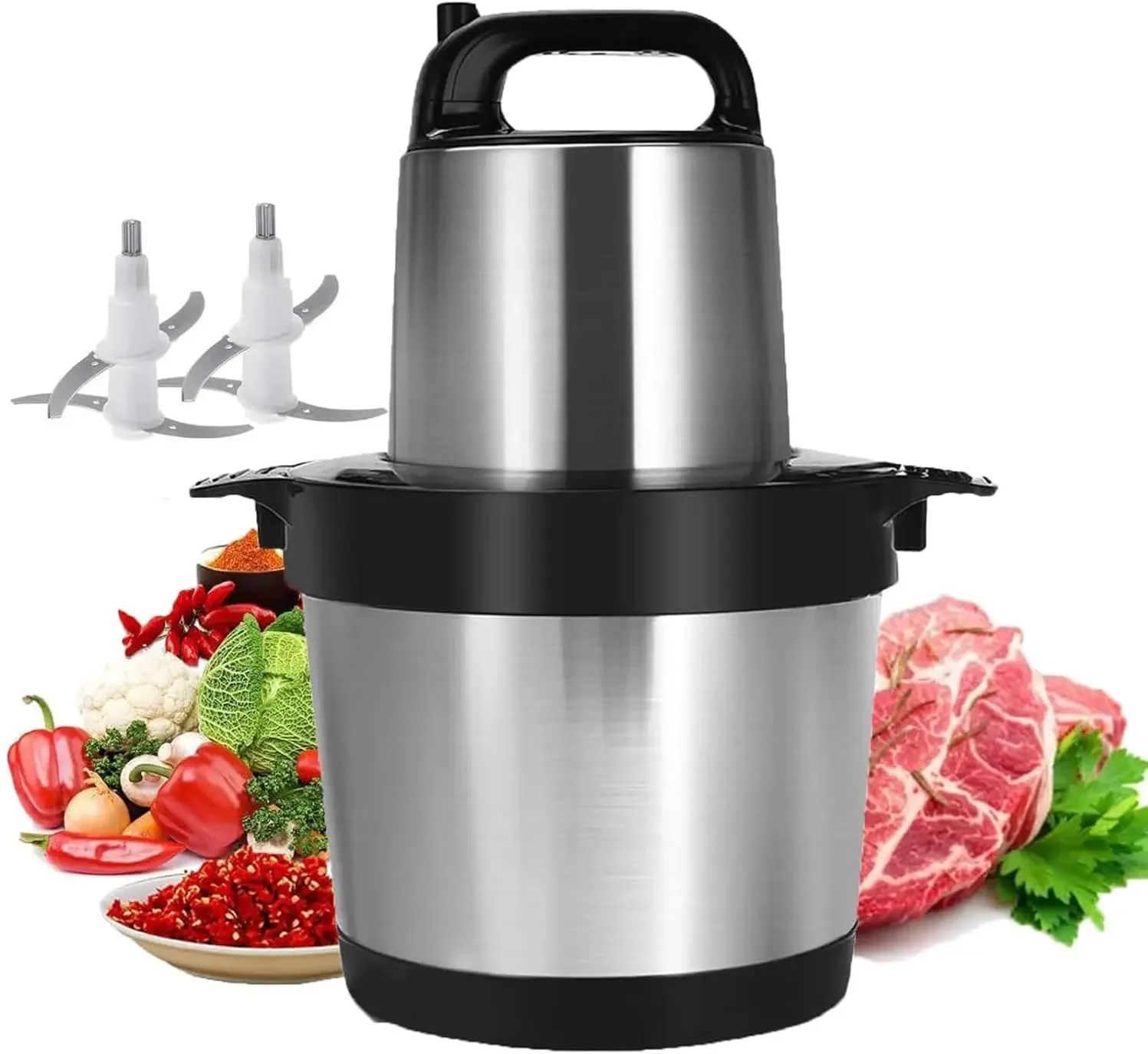 Grinder with Base Anti-Slip Pad,Low Noise Blender Suitable for Meat Onion Veg