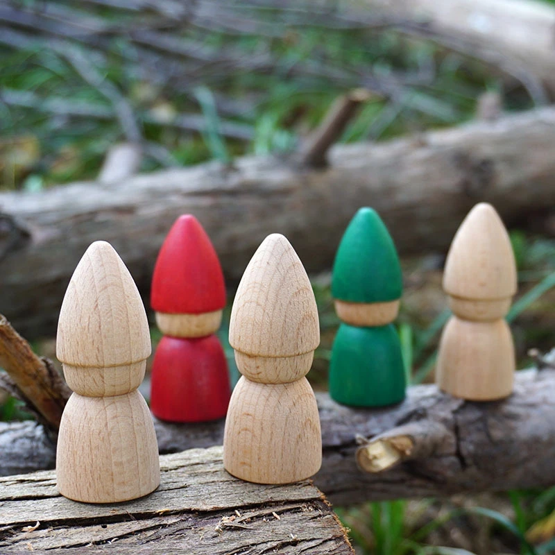 1Pc Wooden DIY Crafts Unfinished Wooden Peg Dolls Natural Wooden Blanks for Wood Christmas Ornaments Home Decoration