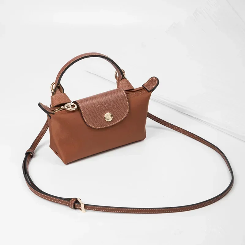 Bag Strap for Longchamp Mini Bags Genuine Leather Shoulder Strap Free Punching Modification Bag Strap Transformation Accessories