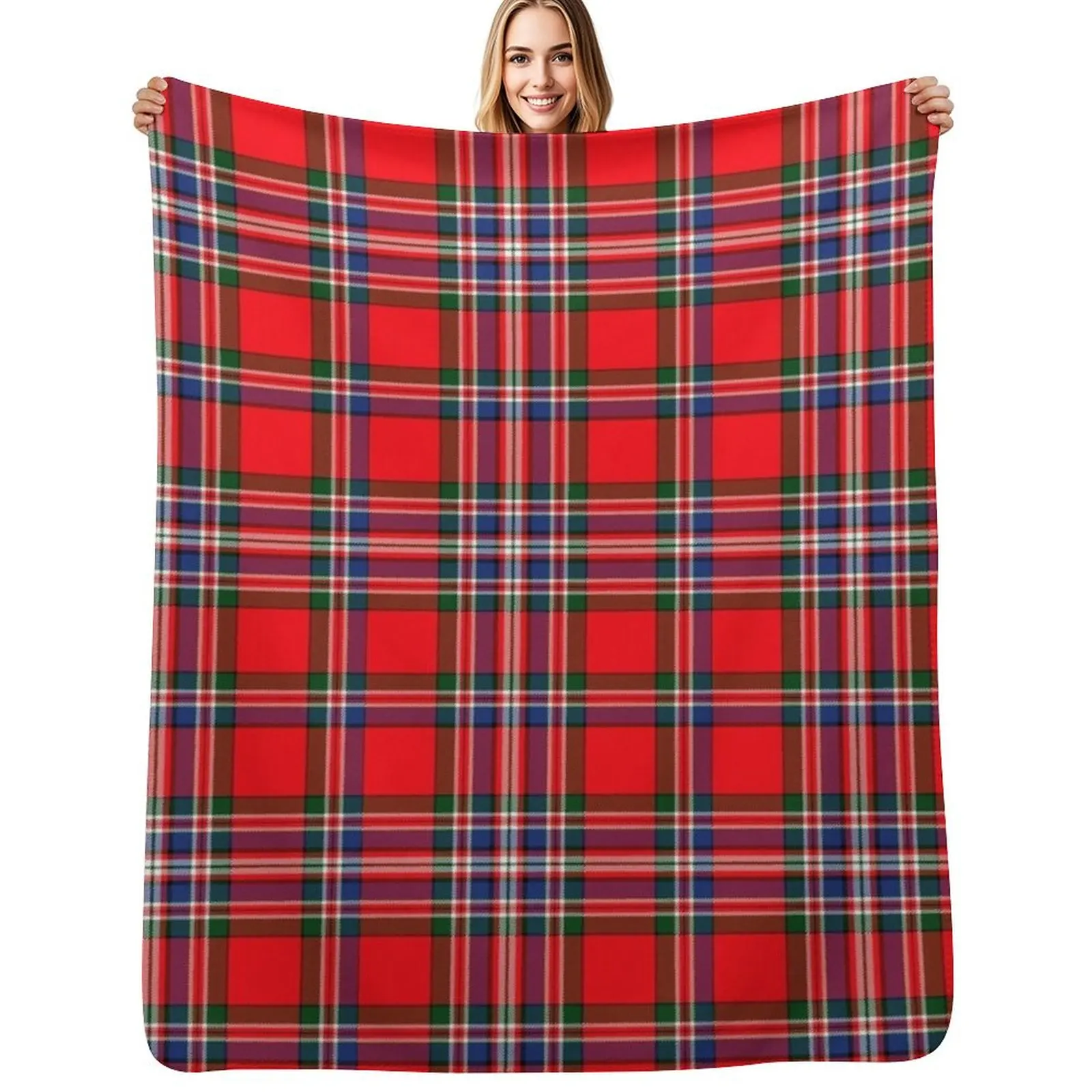 

Clan MacFarlane Tartan Throw Blanket Luxury Designer Hair Luxury St for sofa Blankets