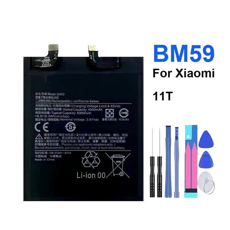 

5000mAh Replacement Battery BM59 for Xiaomi 11T Portable Mobile Phone Batteries Warranty + Track NO