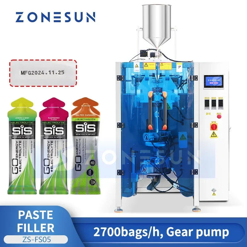 ZONESUN ZS-FS05 Automatic Gel Filling Sealing VFFS Packaging Machine for Sachets