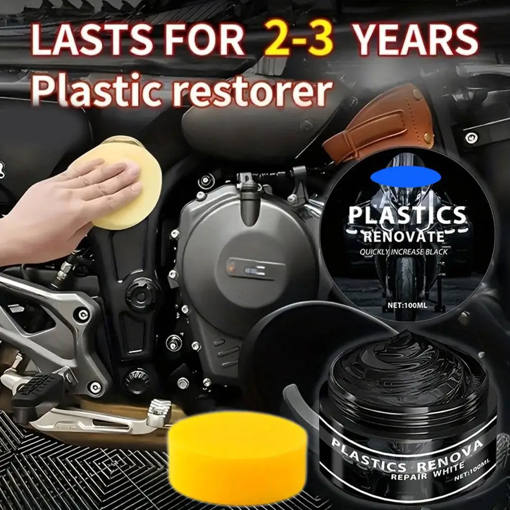 100ML Anti-UV Quick-Drying Rubber Repair Wax Universal Restorer Fade-Resistant Wax & Motorcycle Car Renovation Repair Trim Q0J7