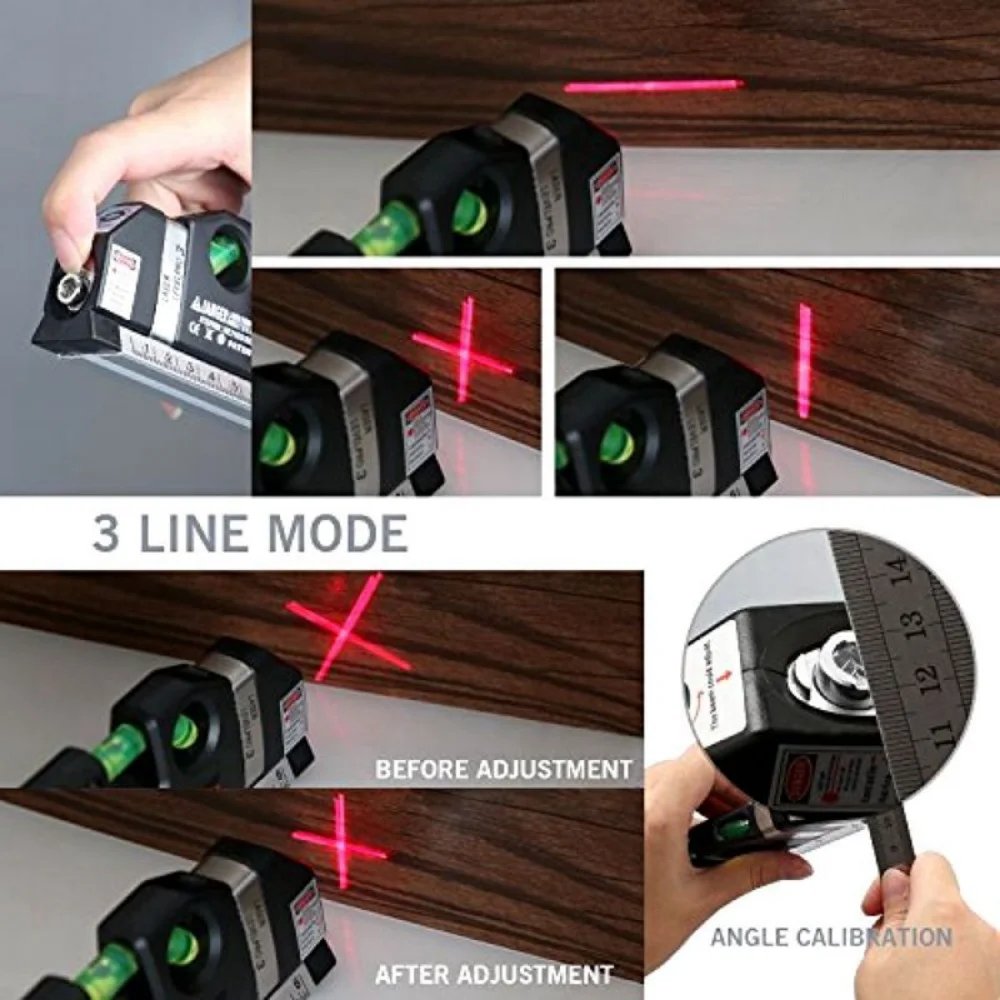 Multifunction 4 in1 Infrared Laser Level Cross Line Laser Tape Measurment Multipurpose Hand Tool