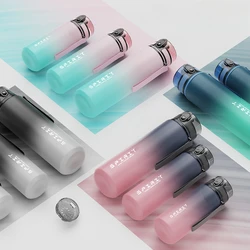 0.5/0.65/1 Liter Large Capacity Sports Water Bottle Leak Proof  Plastic Cup Drinking Outdoor Travel Portable Gym Fitness Jugs