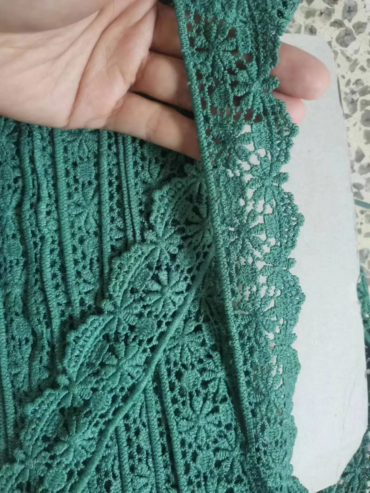 1Yard Best di Vendita di Ultimo Guipure Tessuto di Pizzo Verde 3.8cn Nastro di Pizzo di Cotone Del Merletto di Applique Abito Da Sposa In Tessuto