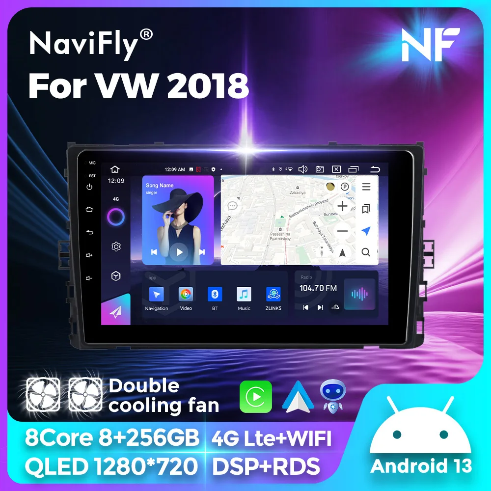 

8G 256G Wireless CarPlay Android Auto Car Radio For Volkswagen VW T-Cross MQB 2018 -2020 Multimedia Player GPS 2Din Head Unit BT