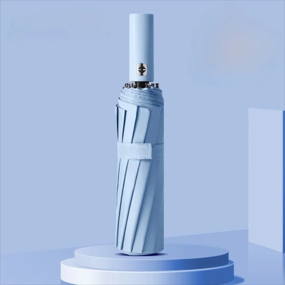 

Большой усиленный 24-костный зонт, автоматический однотонный ветрозащитный зонт, легкий складной солнцезащитный зонт с защитой от УФ-лучей