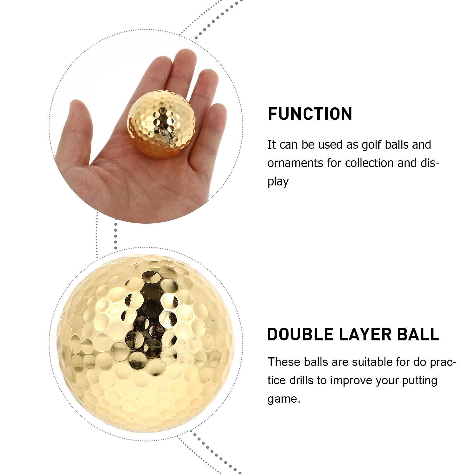 

Golfing Practice Balls Ball Training Aids for Putting Accessories Durable Practical Bright Color Design Improve