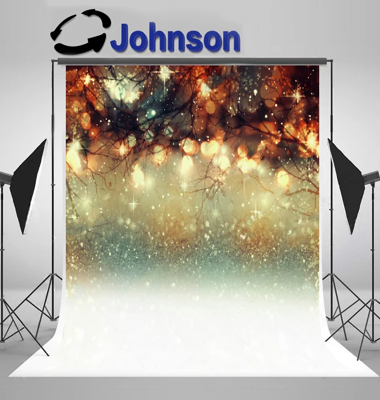 

JOHNSON Shining Abstract Christmas Lights Leaves Leaf Sparkly Glitter background High quality Computer print party backdrops