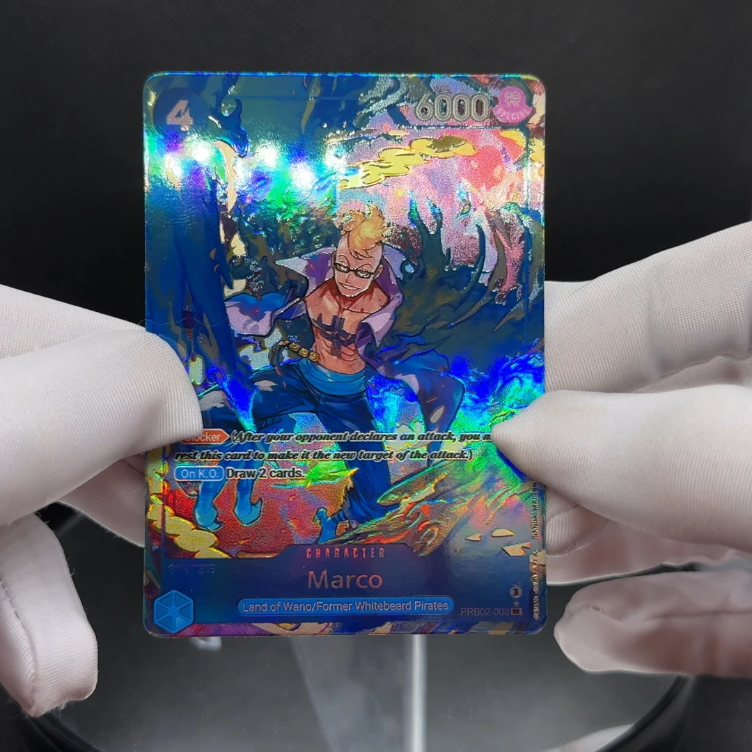 قطعة واحدة TCG OPCG بطاقة شخصية ماركو الإنجليزية PRB02-008 بطاقة رقائق معدنية بطاقات أنيمي القابلة للجمع #4