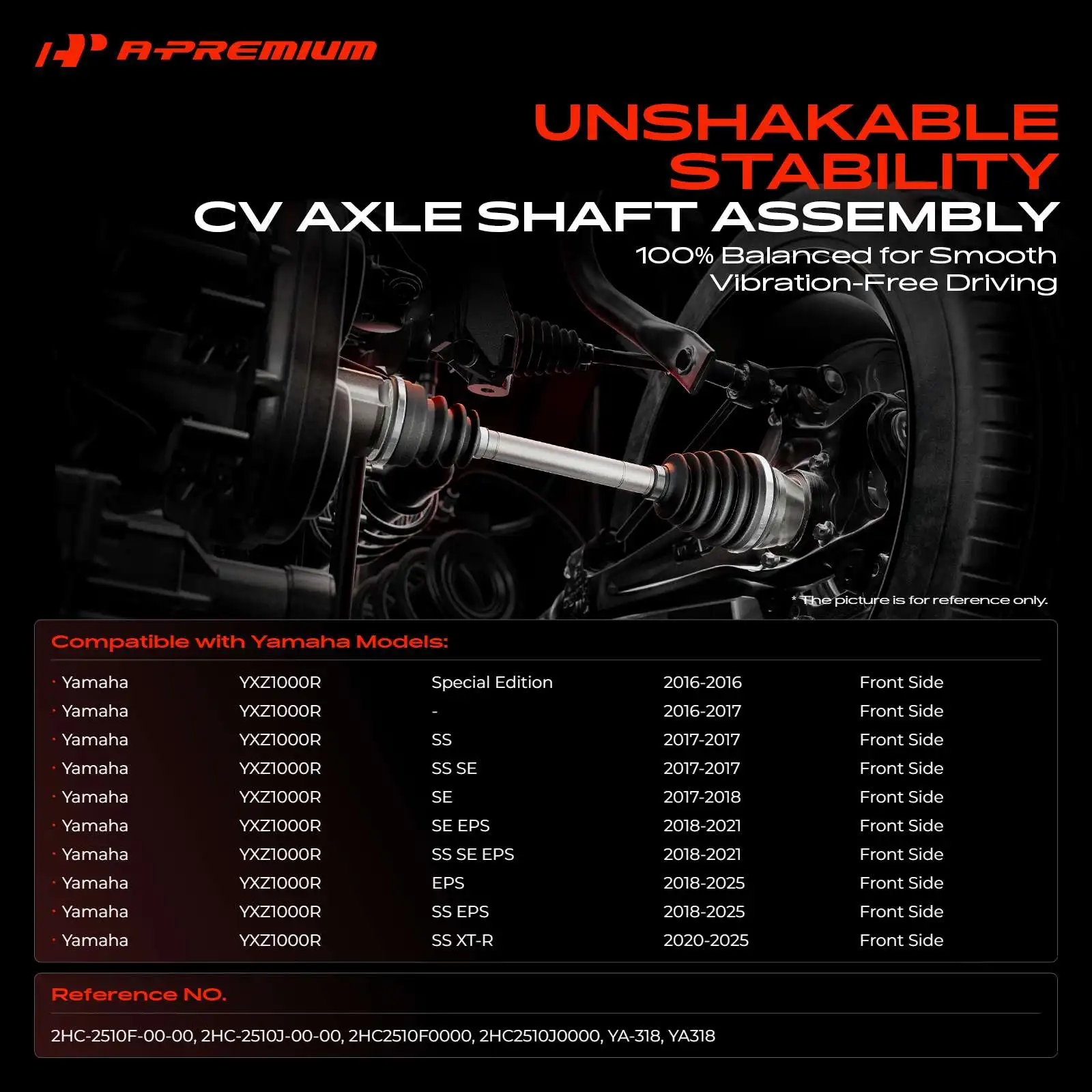 A-Premium Front CV Axle Assembly for Yamaha YXZ1000R 2016-2025