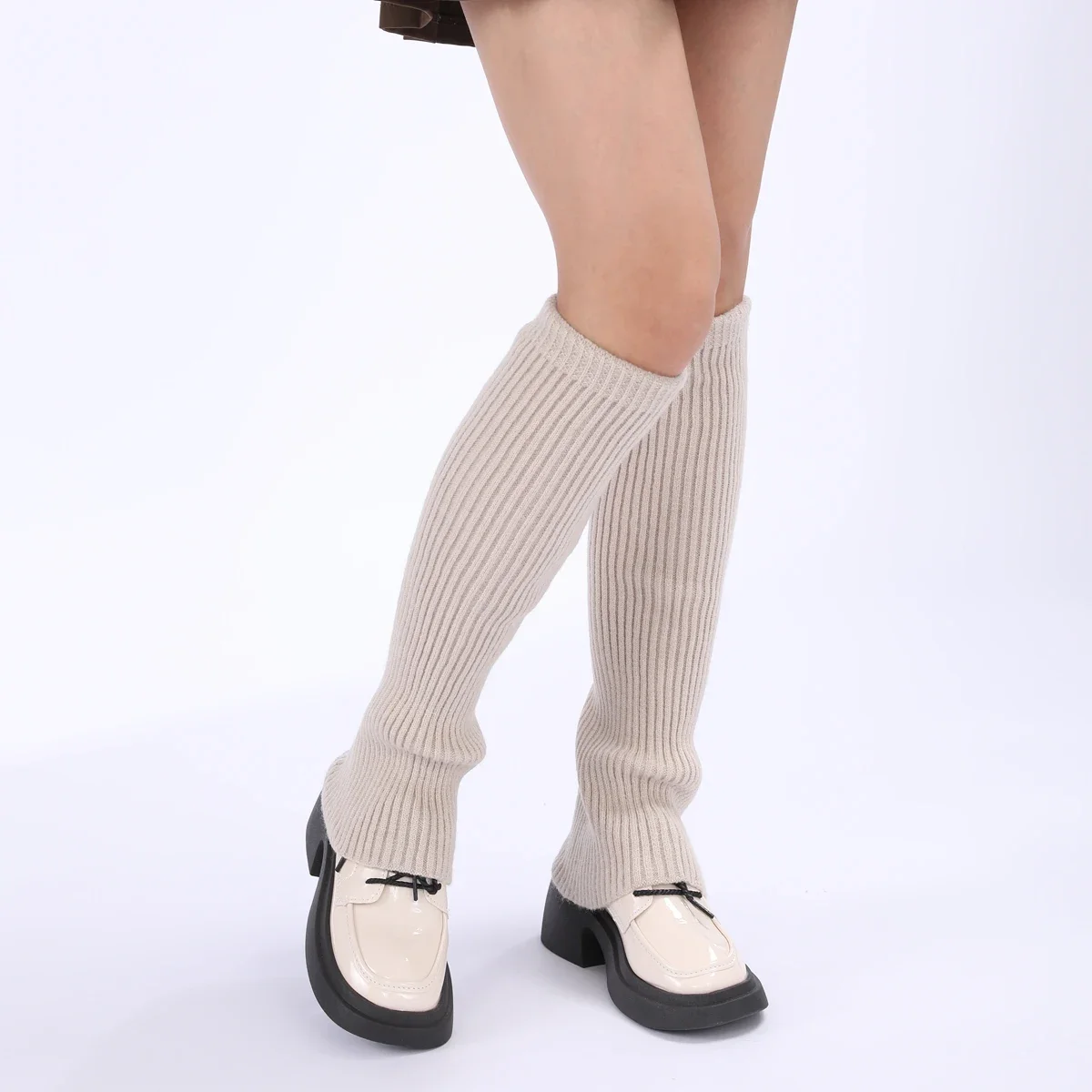 Wool Fabric Women Knitted Leg Warmers Solid Color Fashion Stripes Elegant Retro Warm Daily Dating Party Use Gift First Choice