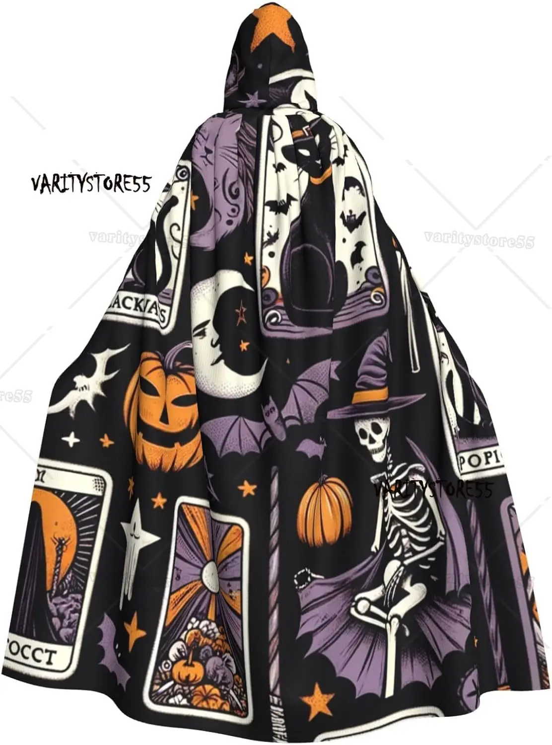 

Карты Таро на Хэллоуин, тыквы, накидка с капюшоном ведьмы для взрослых, костюм на Хэллоуин, плащ с капюшоном