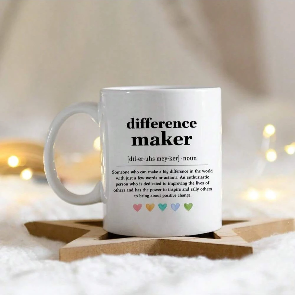 Funny Coffee Mug Cups,Thank You Appreciation Gift For Teacher Boss Leader Coworker,Difference Maker Definition Mug,Boss Mugs