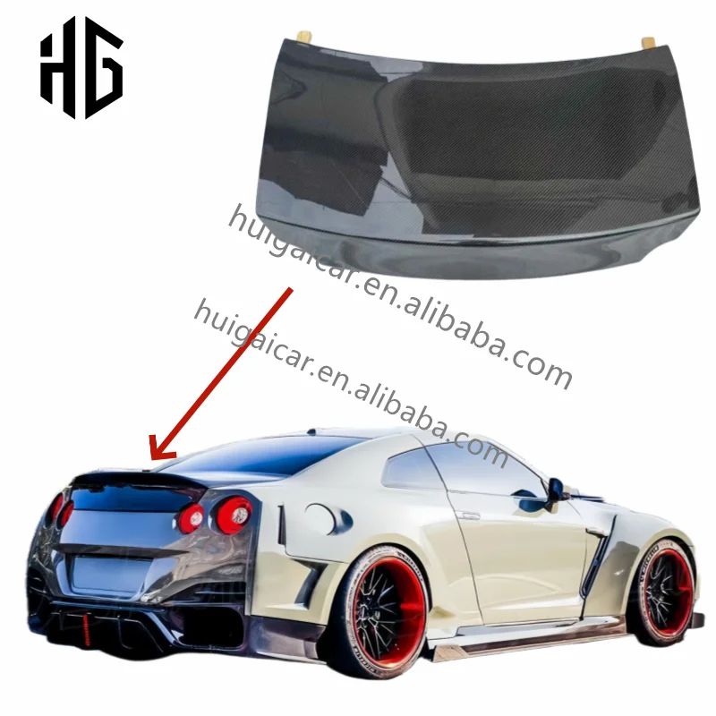 

CLS Style Carbon Fiber Car Trunk Lid Cover For Nissan GTR R35 Rear Bumper Bonnet Auto Parts
