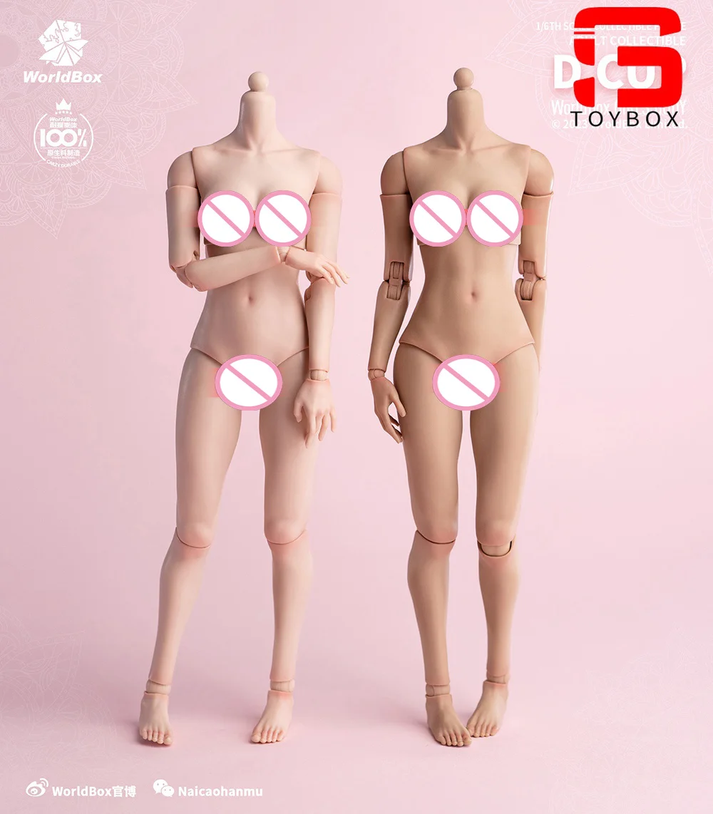 Worldbox-figura de acción AT201 AT202 AT203 1/6, cuerpo Flexible de articulación femenina, cuerpo de niña, soldado de pierna gruesa Normal, luz blanca bronceada, 12"