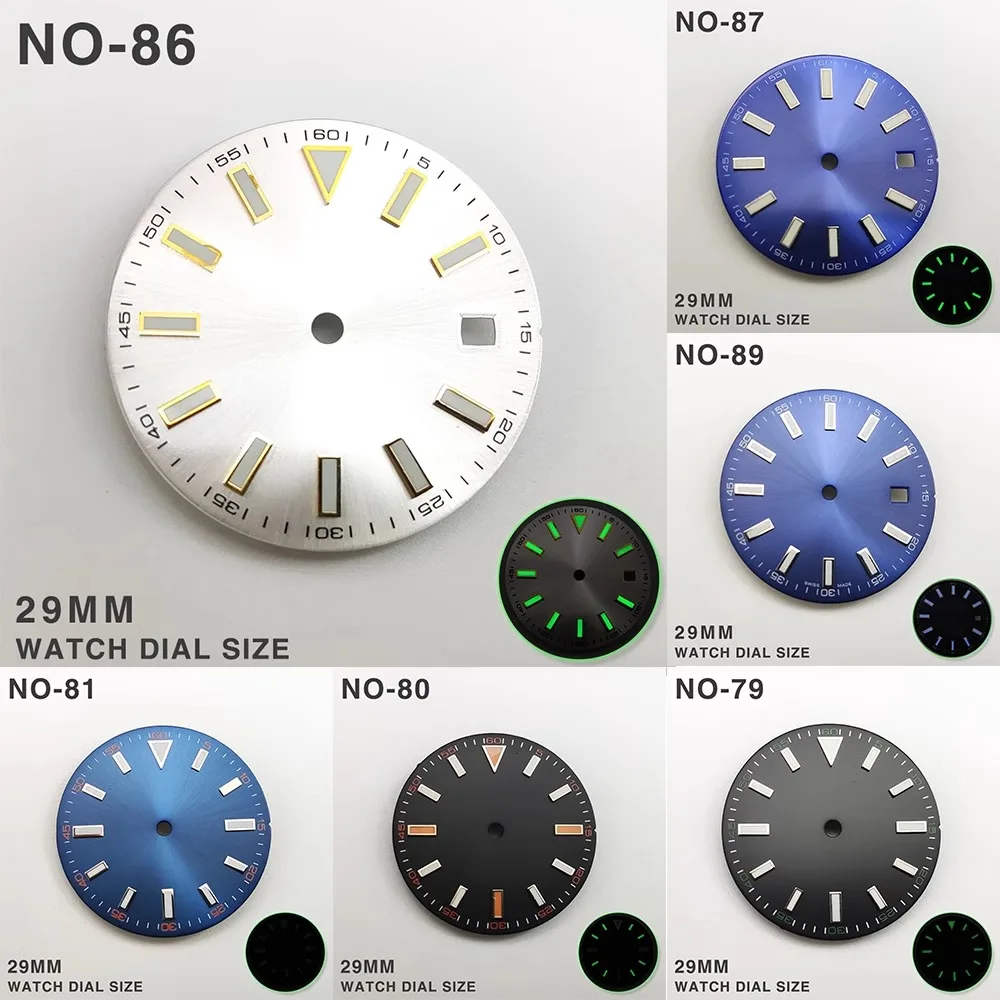 29MM Men's Automatic Mechanical Watch Dial Date Literal Fits 2813 8215 8200 Caliber